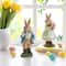 Glitzhome® 9.75" Easter Resin Bunny Couple with Coffee and Tulips Table Decor